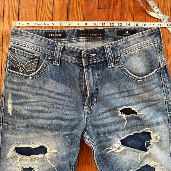 Y2K Affliction Black Premium Cooper Cut Vintage Denim Jeans - Picture 16 of 16